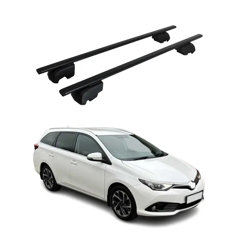 Barres de toit Transversales pour Toyota Auris Sports 2012-2019 Acier Noir ABE