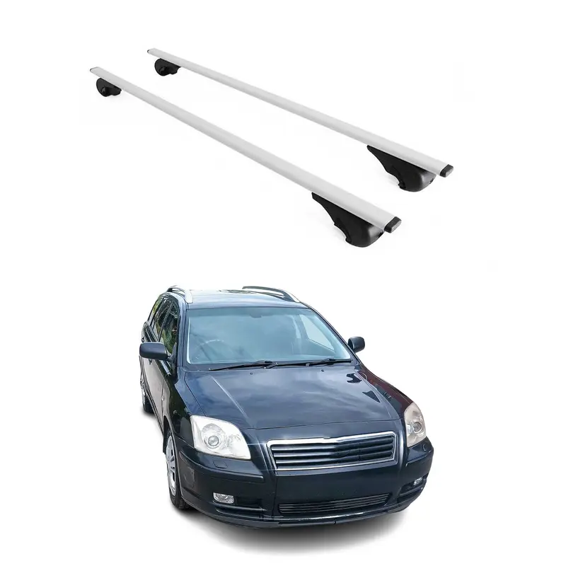 Barres de toit Transversales pour Toyota Avensis Break 1997-2000 Acier Argent