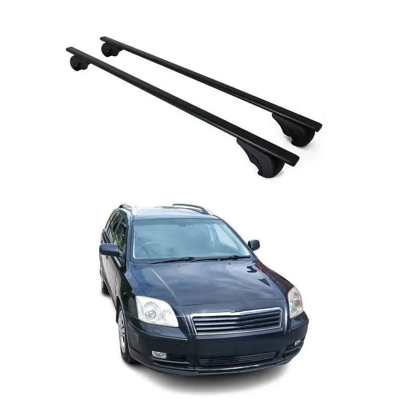 Barres de toit Transversales pour Toyota Avensis Break 1997-2000 Acier Noir