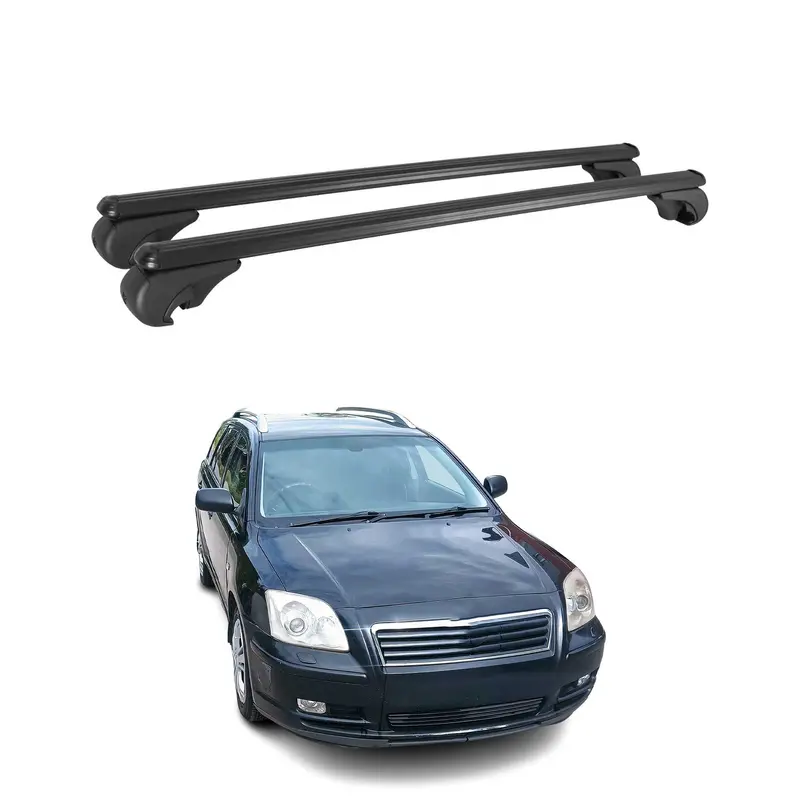 Barres de toit Transversales pour Toyota Avensis Break 1997-2000 Aluminium Noir