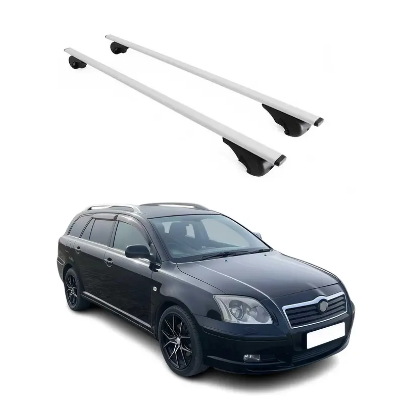 Barres de toit Transversales pour Toyota Avensis Verso 2001-2009 Acier Argent