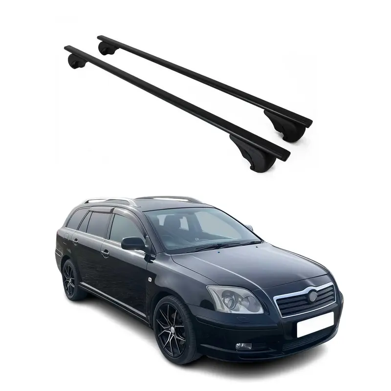 Barres de toit Transversales pour Toyota Avensis Verso 2001-2009 Acier Noir