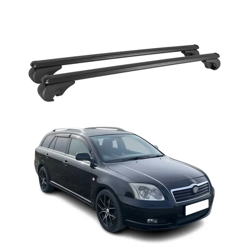 Barres de toit Transversales pour Toyota Avensis Verso 2001-2009 Aluminium Noir
