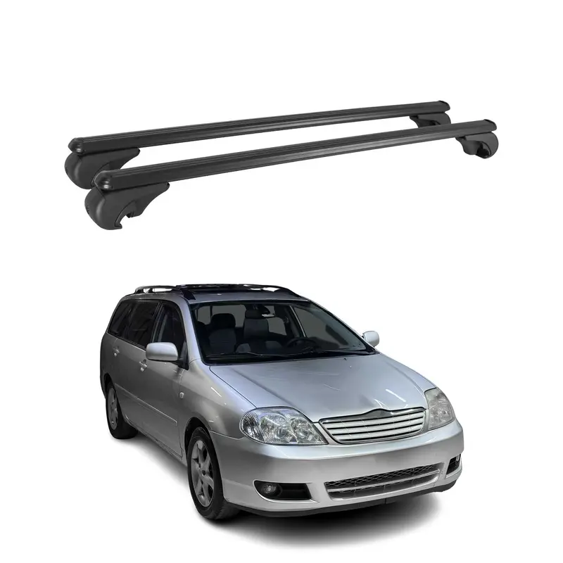 Barres de toit Transversales pour Toyota Corolla Break 2002-2007 Aluminium Noir