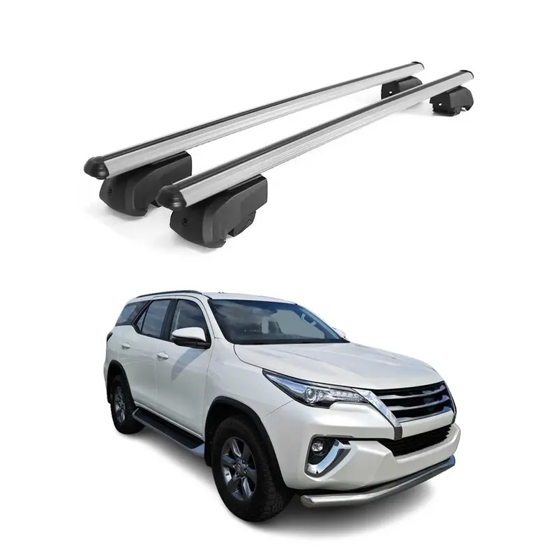 Barres de toit Transversales pour Toyota Fortuner 2015-2023 Alu Gris ABE