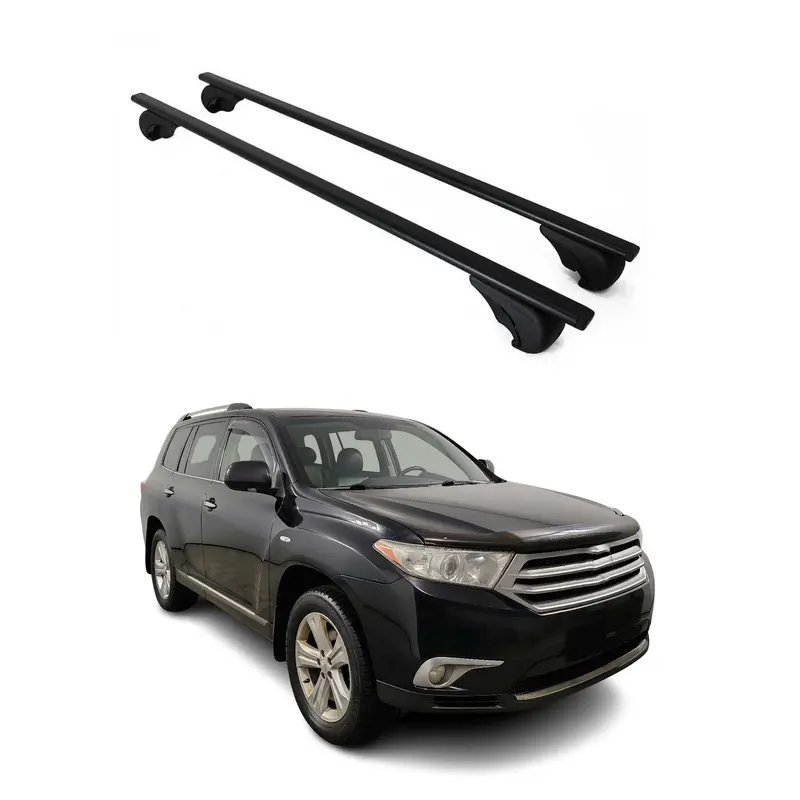 Barres de toit Transversales pour Toyota Highlander 2007-2013 Acier Noir