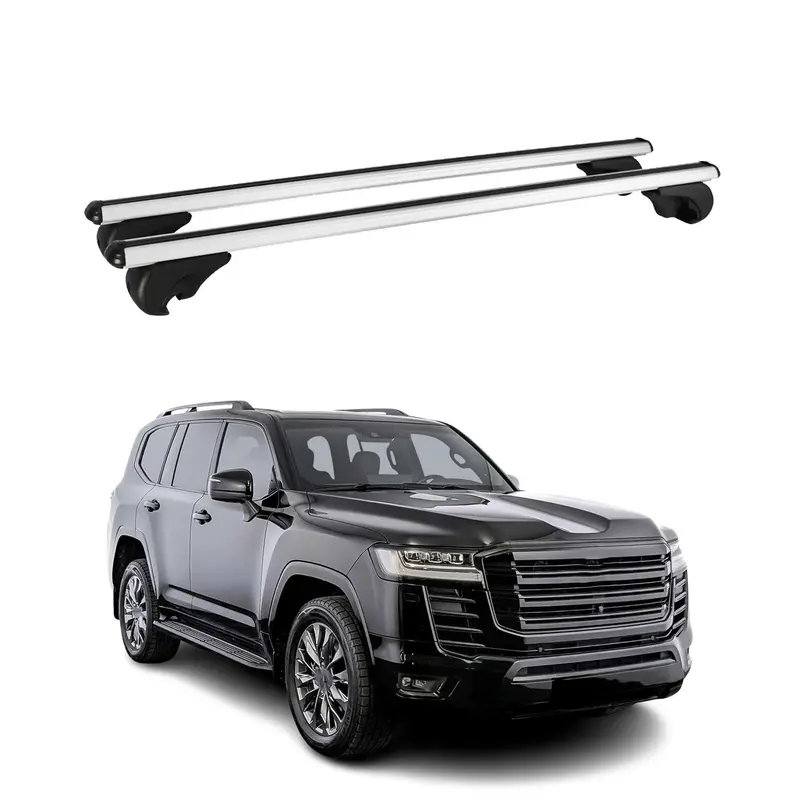 Barres de toit Transversales pour Toyota Land Cruiser 2022-2026 Aluminium Argent