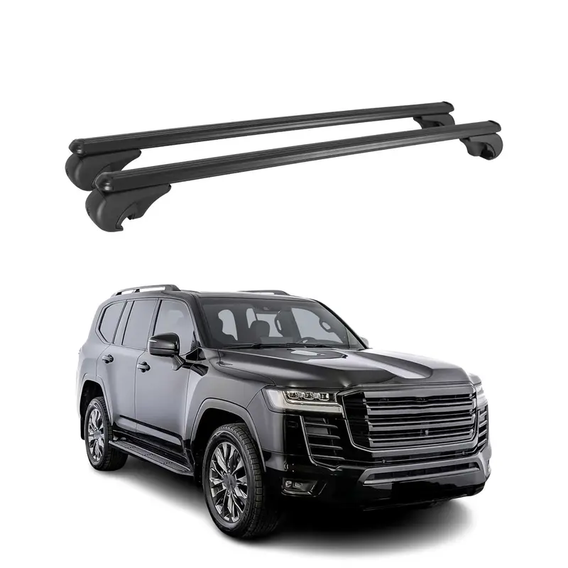Barres de toit Transversales pour Toyota Land Cruiser 2022-2026 Aluminium Noir