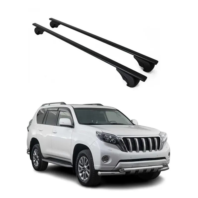 Barres de toit Transversales pour Toyota Land Cruiser Prado 2008-2023 Acier Noir