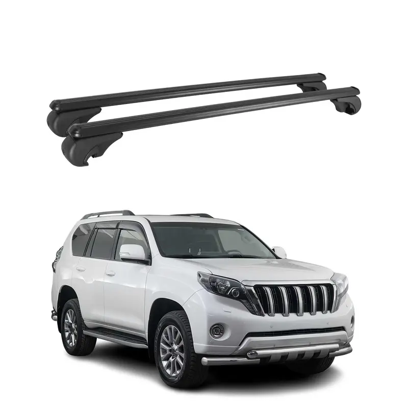 Barres de toit Transversales pour Toyota Land Cruiser Prado 2008-2023 Alu Argent
