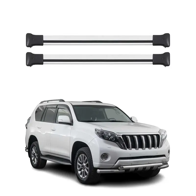Barres de toit transversales pour Toyota Land Cruiser Prado 2009-2018 Alu Gris