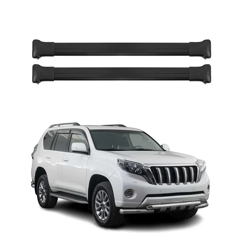 Barres de toit transversales pour Toyota Land Cruiser Prado 2009-2018 Alu Noir