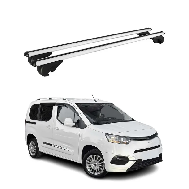Barres de toit Transversales pour Toyota Proace 2016-2026 TÜV Aluminium Gris 2x