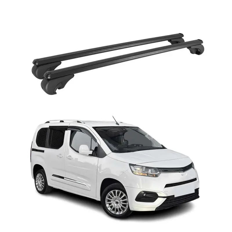 Barres de toit Transversales pour Toyota Proace 2016-2026 TÜV Aluminium Noir 2x