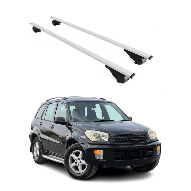 Barres de toit Transversales pour Toyota RAV4 2000-2005 Acier Argent