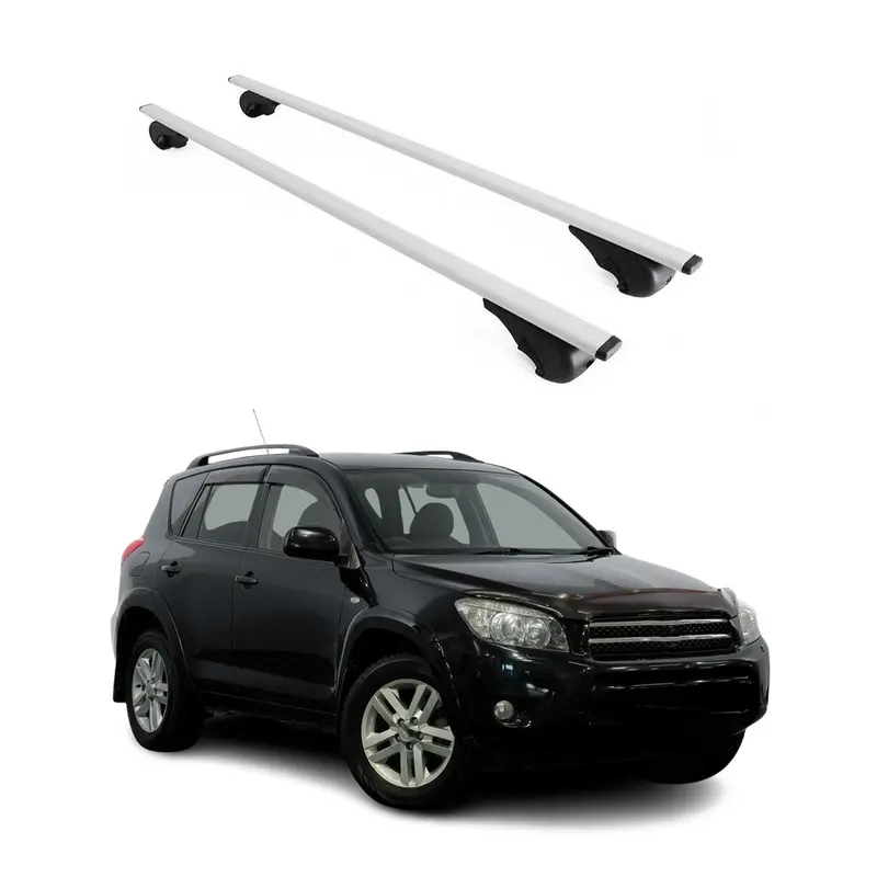 Barres de toit Transversales pour Toyota RAV4 2005-2012 Acier Argent