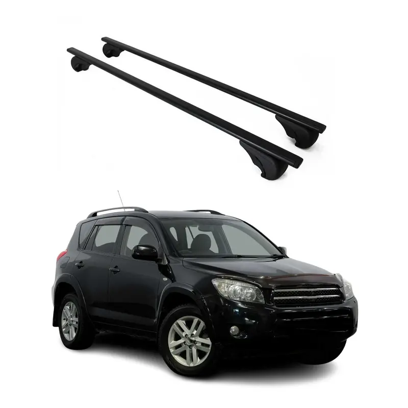 Barres de toit Transversales pour Toyota RAV4 2005-2012 Acier Noir