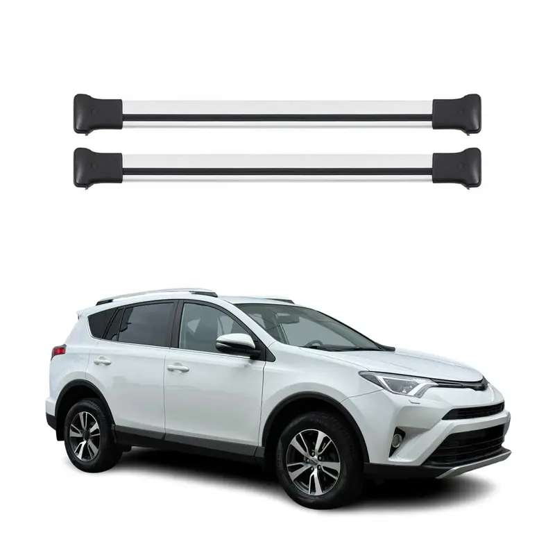 Barres de toit transversales pour Toyota RAV4 2013-2018 Aluminium Gris