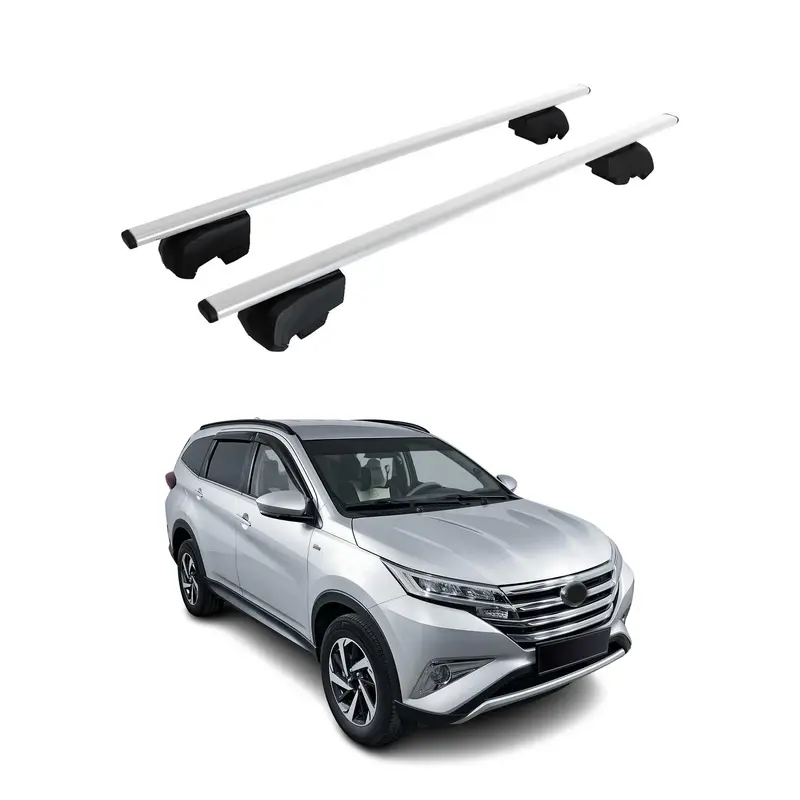 Barres de toit Transversales pour Toyota Rush 2017-2023 Acier Argent ABE