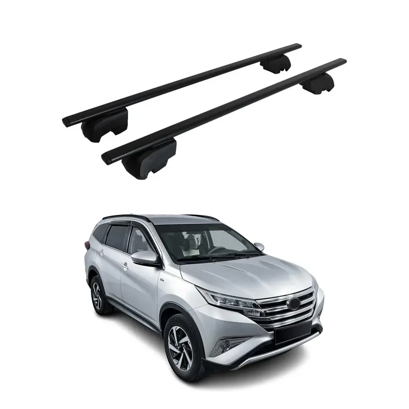 Barres de toit Transversales pour Toyota Rush 2017-2023 Acier Noir ABE