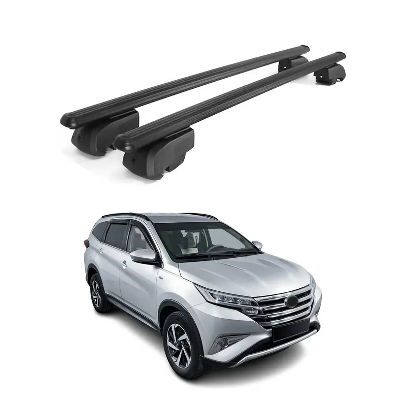 Barres de toit Transversales pour Toyota Rush 2017-2025 Aluminium Noir ABE