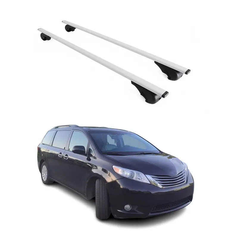 Barres de toit Transversales pour Toyota Sienna 2011-2020 Acier Argent