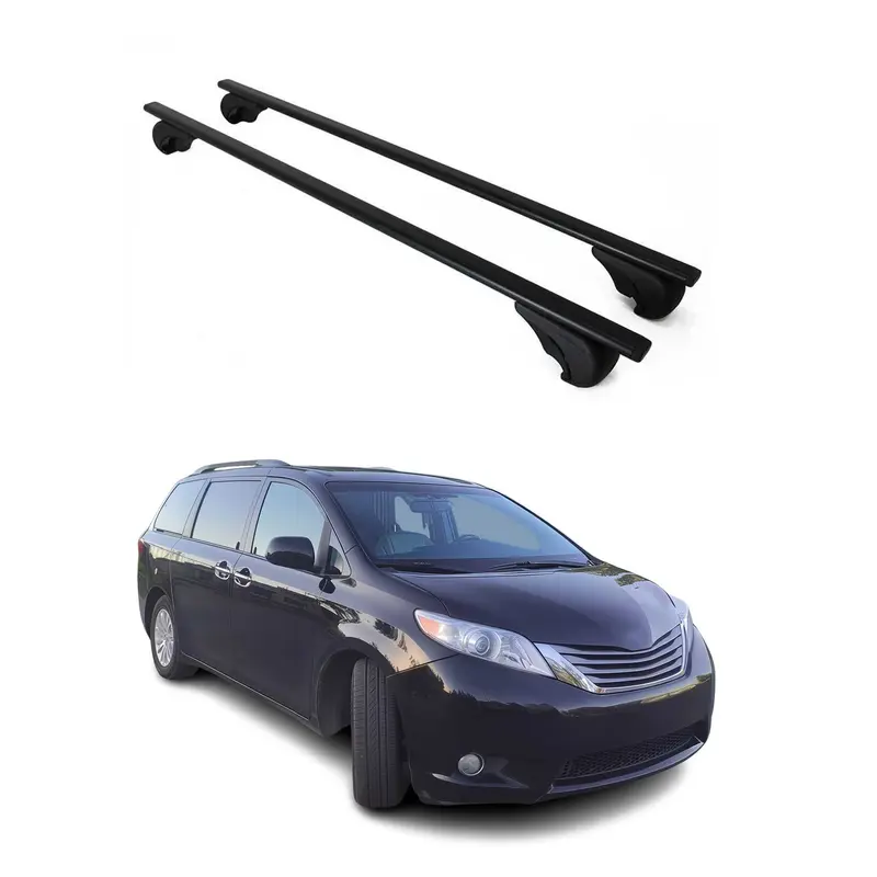 Barres de toit Transversales pour Toyota Sienna 2011-2020 Acier Noir