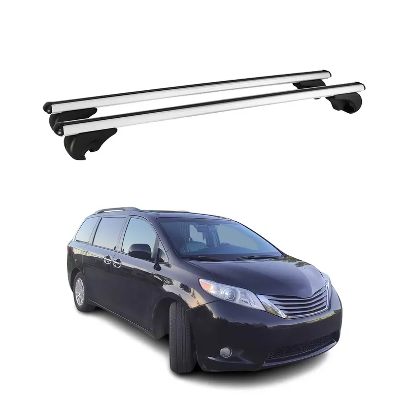 Barres de toit Transversales pour Toyota Sienna 2011-2020 Aluminium Argent