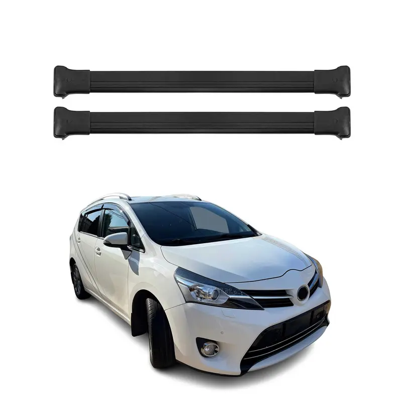 Barres de toit transversales pour Toyota Verso 2009-2018 Aluminium Noir 2Pcs