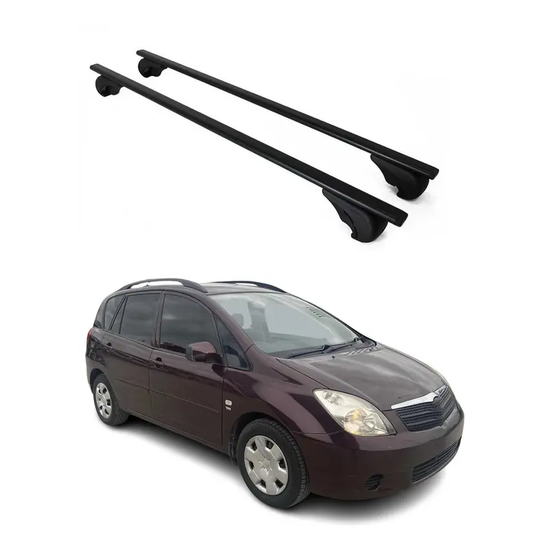 Barres de toit Transversales pour Toyota Yaris Verso 1999-2005 Acier Noir