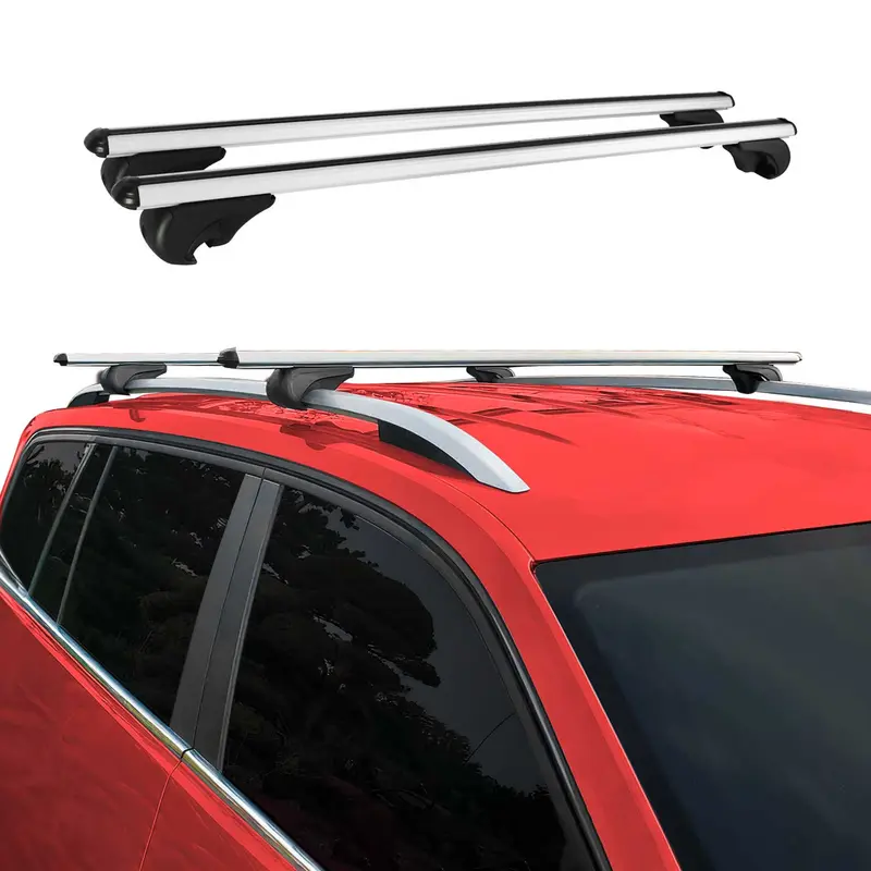 Barres de toit Transversales pour Voiture Universel Aluminium Argent