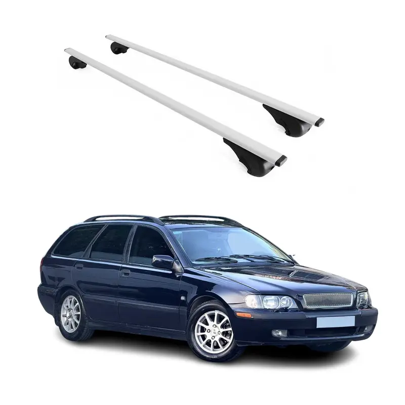 Barres de toit Transversales pour Volvo V40 Break 1995-2004 Acier Argent