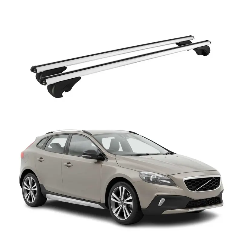 Barres de toit Transversales pour Volvo V40 Cross Country 2013-2019 TÜV Gris 2x