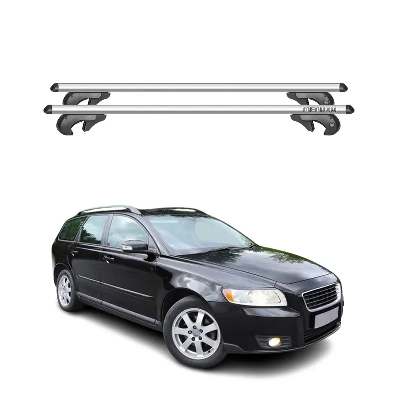 Barres de toit transversales pour Volvo V50 2008-2012 FL 90kg AluminiumGris 2x