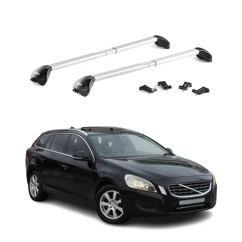 Barres de toit transversales pour Volvo V60 2011-2018 Alu Gris Argenté 2x ABE