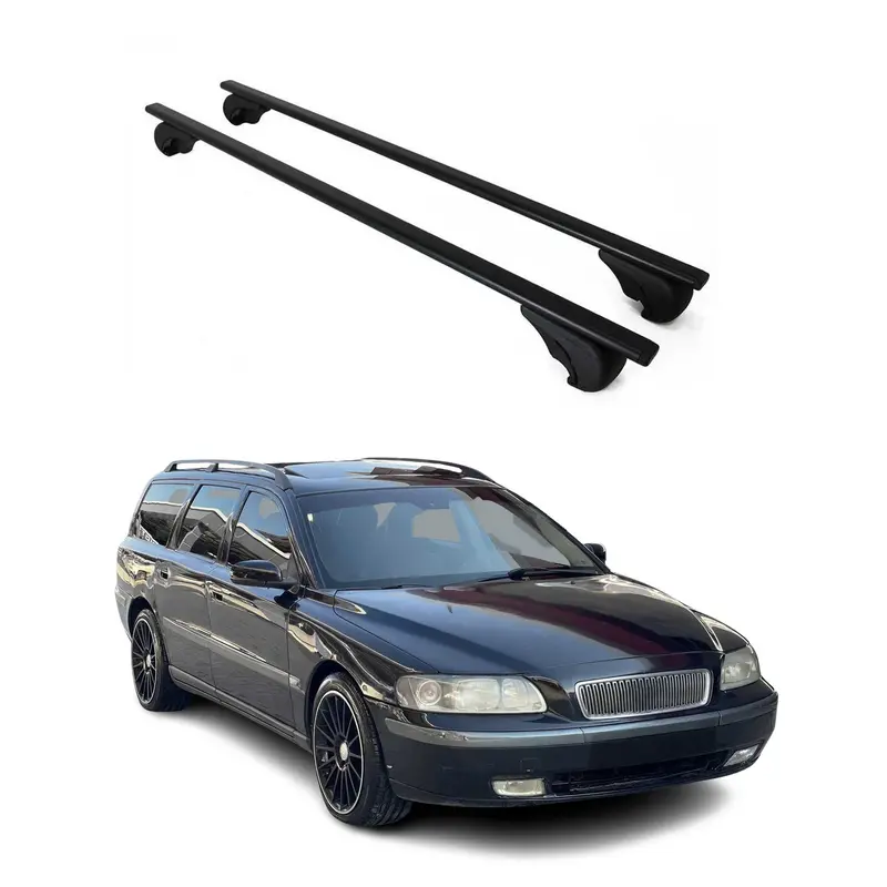 Barres de toit Transversales pour Volvo V70 2000-2007 Acier Noir