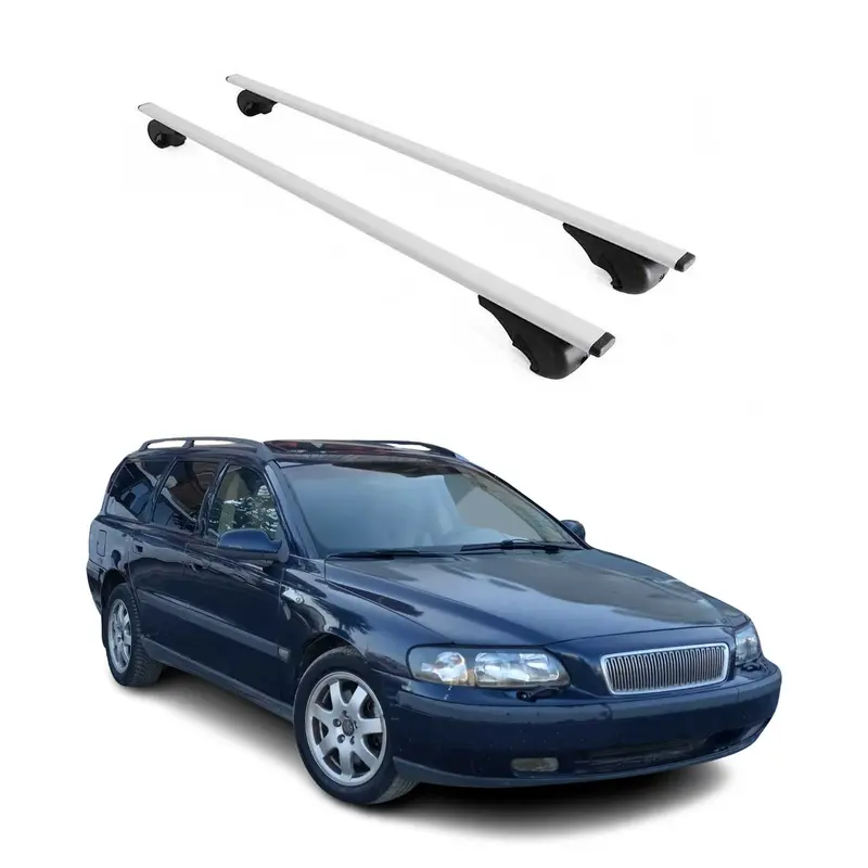 Barres de toit Transversales pour Volvo V70 XC70 1997-1999 Acier Argent