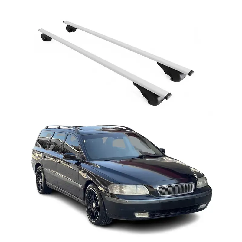 Barres de toit Transversales pour Volvo V70 XC70 2000-2007 Acier Argent