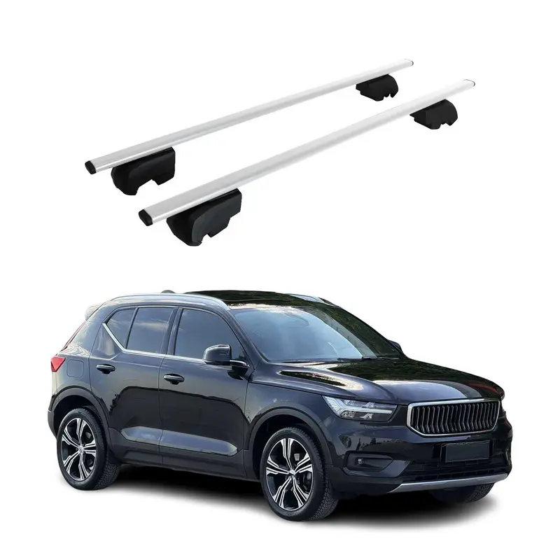 Barres de toit Transversales pour Volvo XC40 2017-2023 Acier Argent ABE