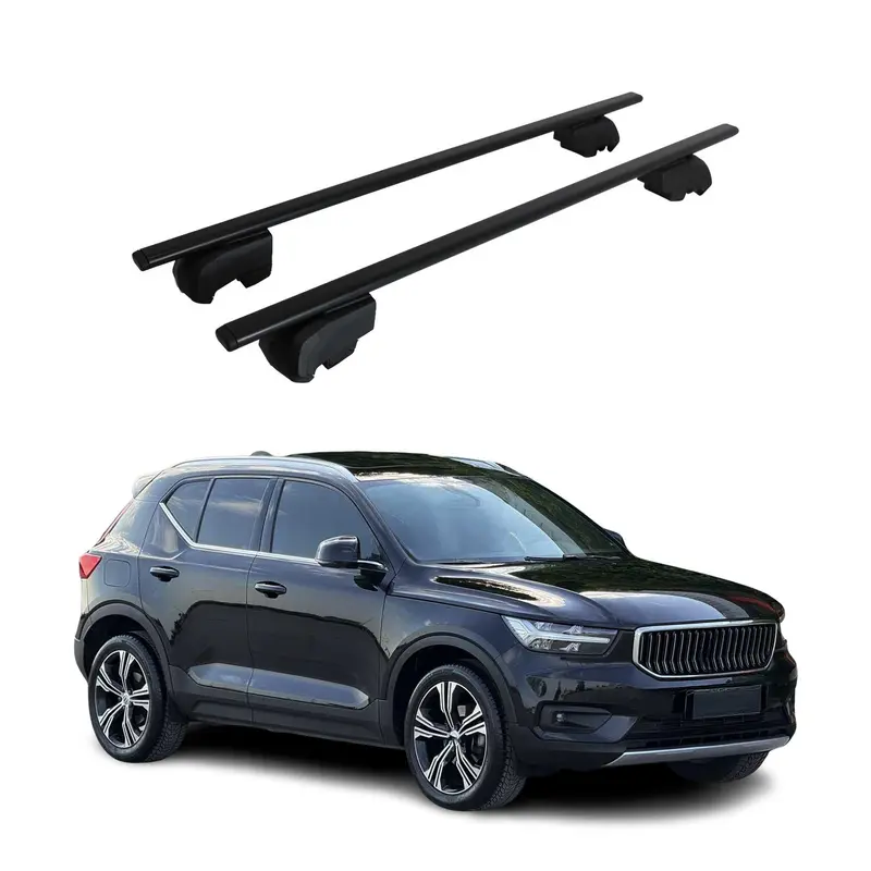 Barres de toit Transversales pour Volvo XC40 2017-2023 Acier Noir ABE