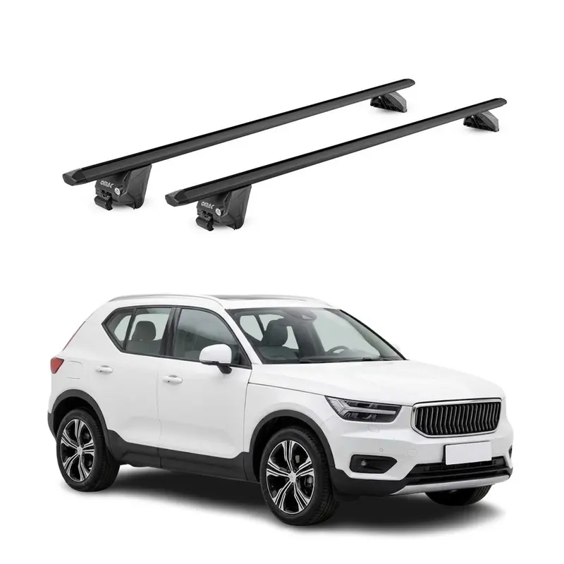 Barres de toit transversales pour Volvo XC40 2018-2026 Alu Noir 2 pièces ABE
