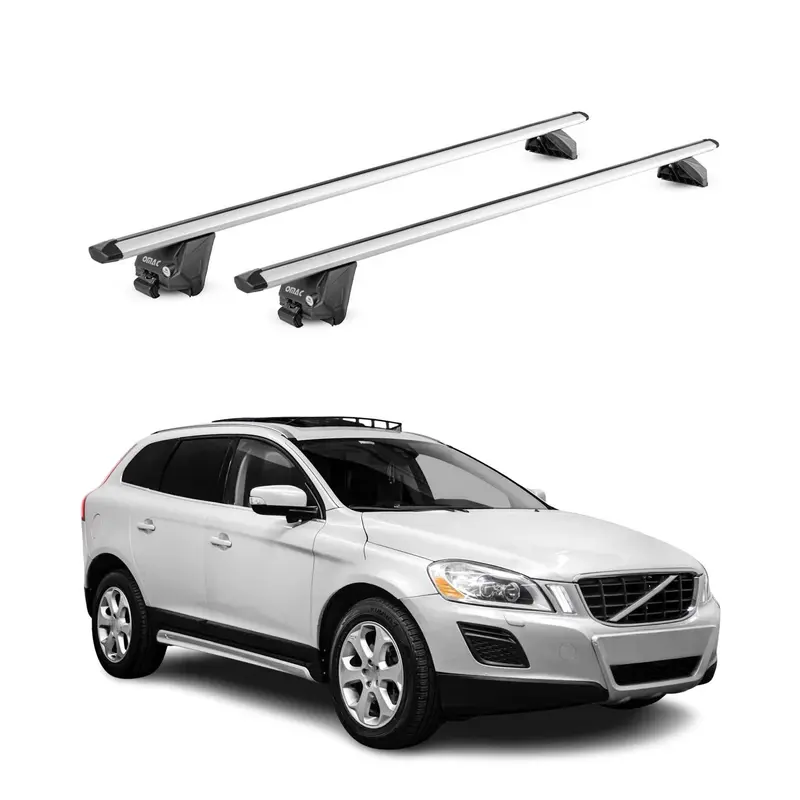 Barres de toit transversales pour Volvo XC60 2008-2017 Alu Gris Argenté 2Pcs ABE