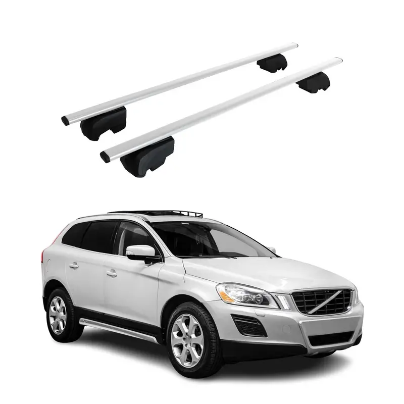Barres de toit Transversales pour Volvo XC60 2009-2017 Acier Argent ABE