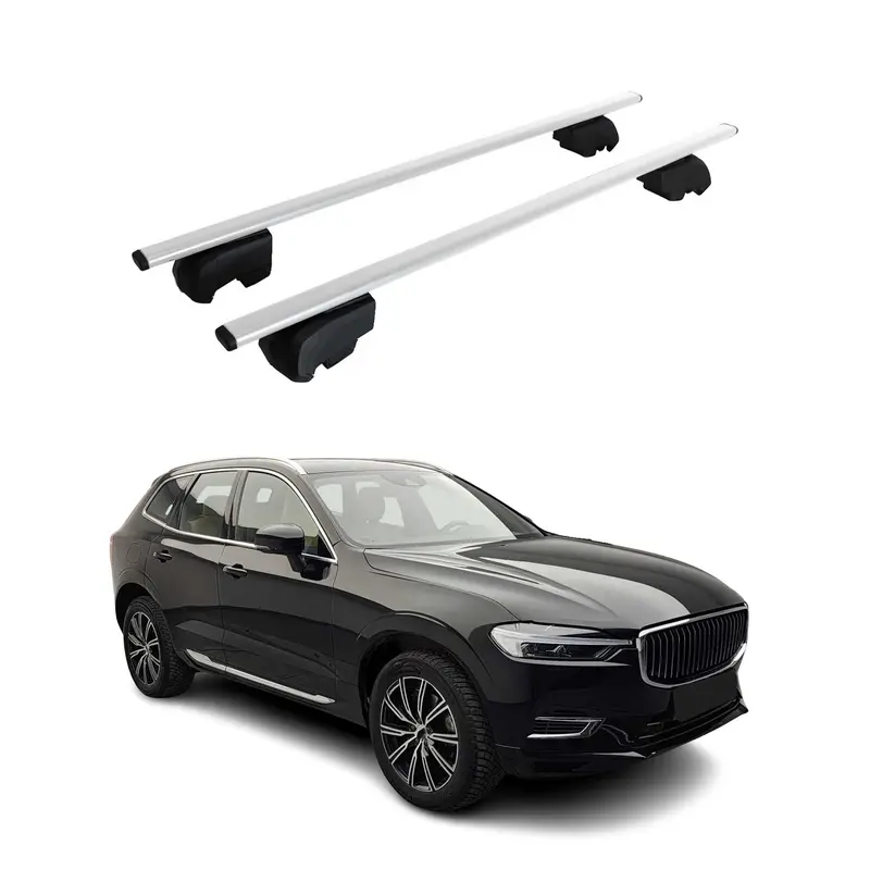Barres de toit Transversales pour Volvo XC60 2018-2026 ABE Gris 2x