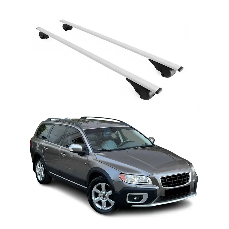 Barres de toit Transversales pour Volvo XC70 2007-2016 Acier Argent