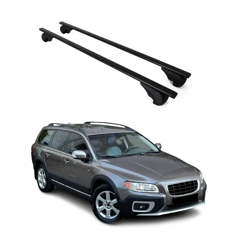 Barres de toit Transversales pour Volvo XC70 2007-2016 Acier Noir