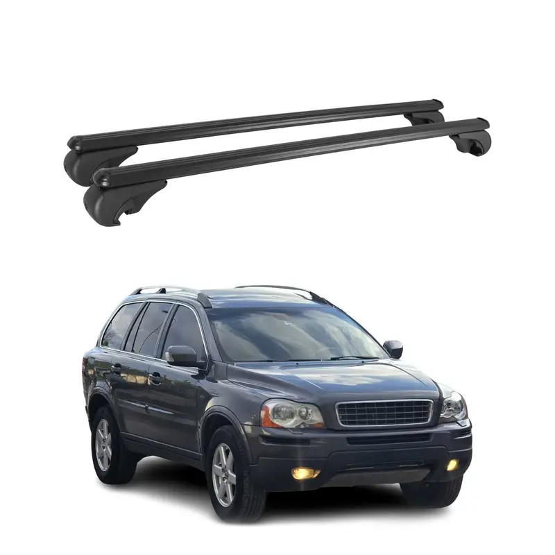 Barres de toit Transversales pour Volvo XC90 2002-2014 Aluminium Noir