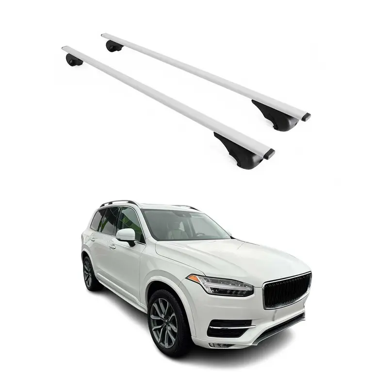 Barres de toit Transversales pour Volvo XC90 2015-2020 Acier Argent