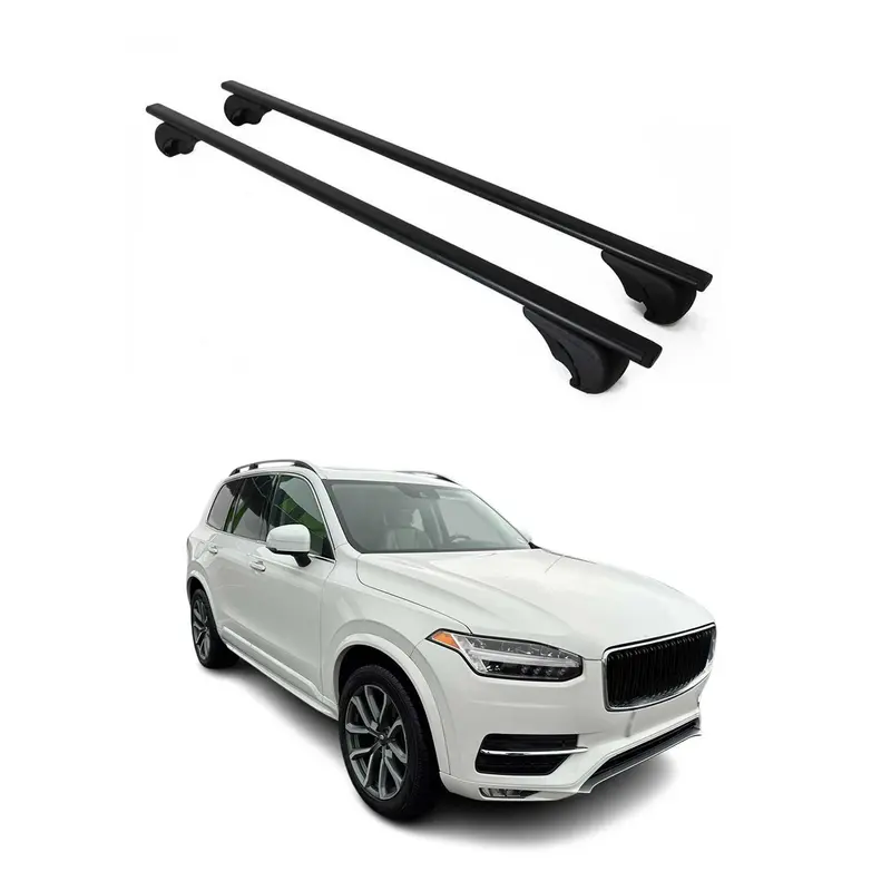 Barres de toit Transversales pour Volvo XC90 2015-2020 Acier Noir