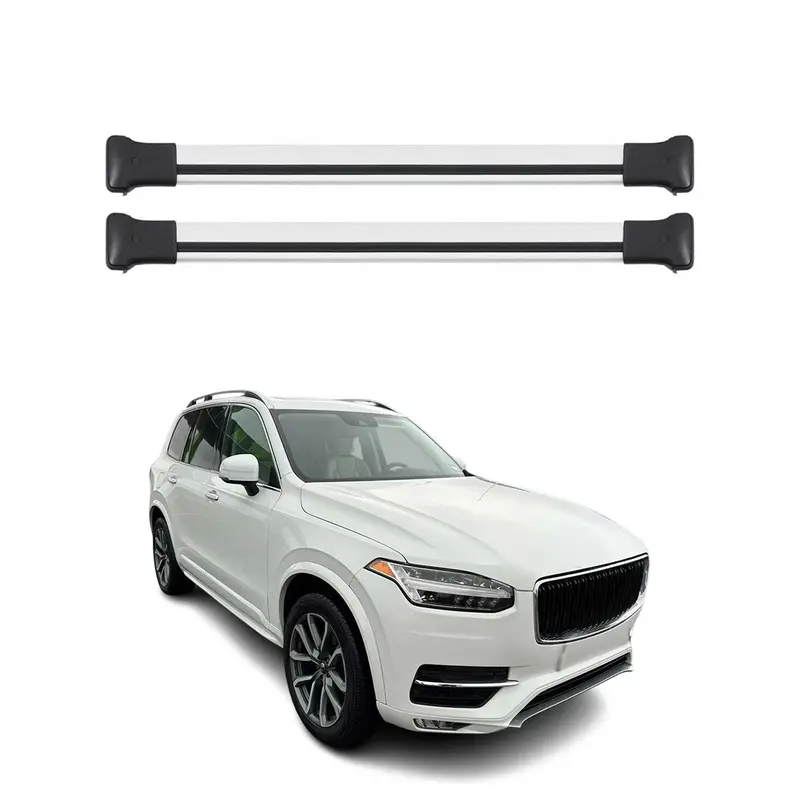 Barres de toit transversales pour Volvo XC90 2015-2020 Aluminium Gris